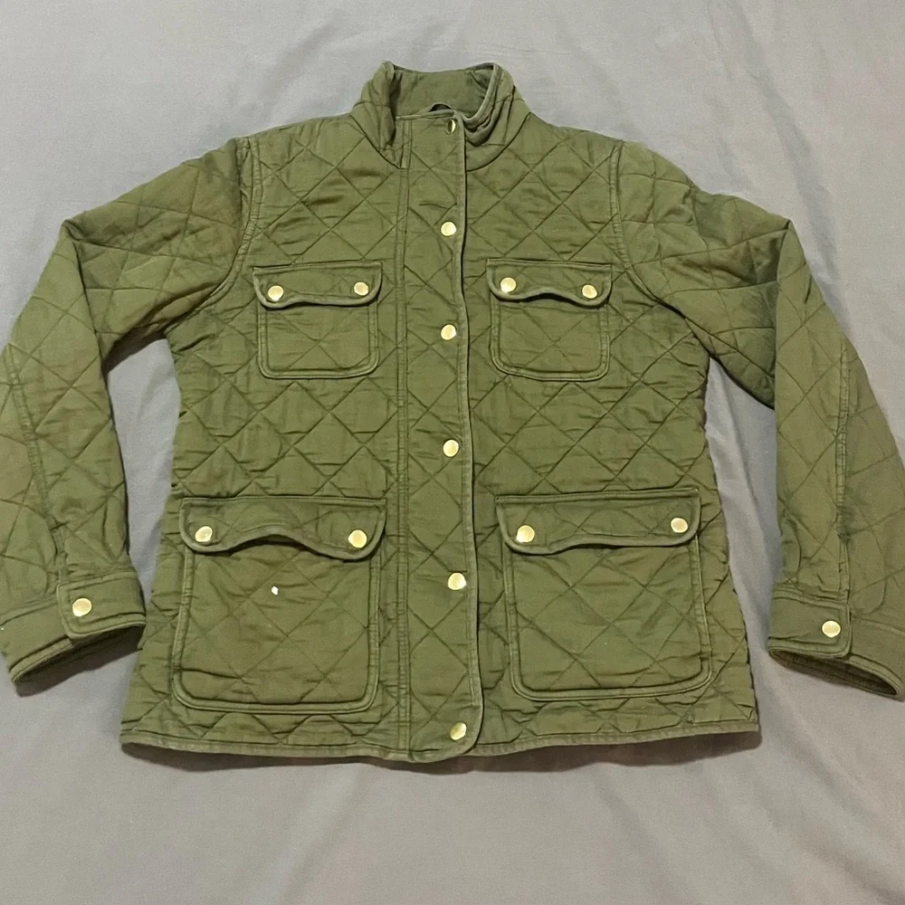 J. Crew Green Quilted Field Jacket (Size M) - Picture 4 of 7